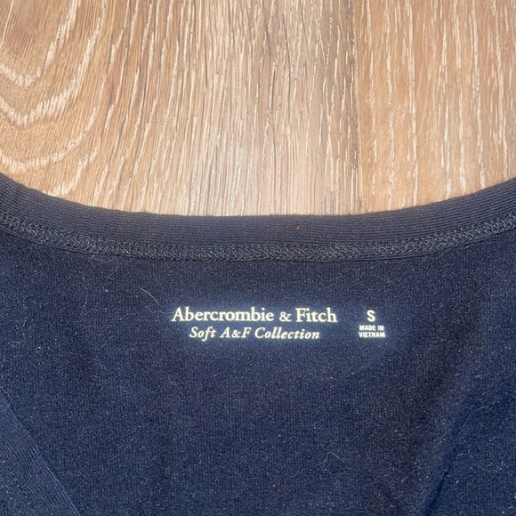 Abercrombie & Fitch soft  Black Long Sleeve Bodysuit size small Henley thong - Picture 2 of 6